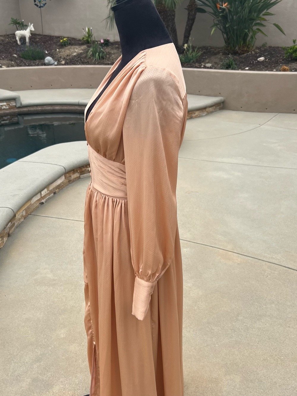 MOTF Peach Midi Dress with Button Front - Picture 14 of 17